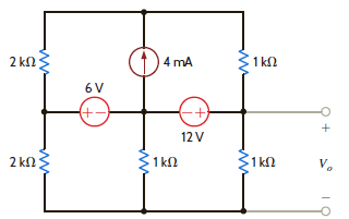 Find V o in the circuit in Fig. P5.59 using Norton's theorem. Figure P5.59