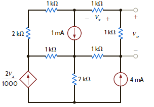 Find V o in the network in Fig. P5.77 using Thévenin's theorem. Figure P5.77