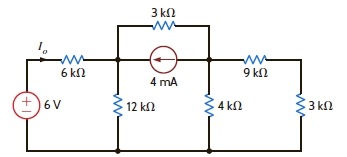 Find I o in the network in Fig. P5.91 using source transformation. Figure P5.91