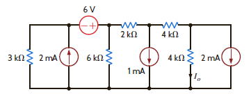 Find I o in the network in Fig. P5.96 using source transformation.     Figure P5.96