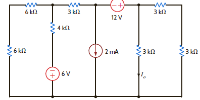 Find I o in the circuit in Fig. P5.100 using source transformation. Figure P5.100