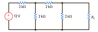 Find R L in the network in Fig. P5.112 in order to achieve maximum power transfer. Figure P5.112