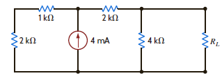 In the network in Fig. P5.113, find R L for maximum power transfer and the maximum power transferred to this load. Figure P5.113