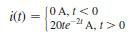 The current source in the circuit in Fig. 6PFE-5 has the following operating characteristics: What is the voltage across the 10-mH inductor expressed as a function of time a. b. c. d. Figure 6PFE-5