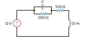 Find the value of C if the energy stored in the capacitor in Fig. P6.38 equals the energy stored in the inductor. Figure P6.38