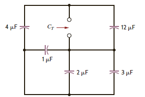 Find the total capacitance C T of the network in Fig. P6.47.     Figure P6.47