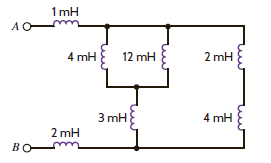 Determine the inductance at terminals A - B in the network in Fig. P6.65. Figure P6.65
