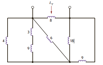 Find the total inductance, L T , in the network in Fig. P6.67. All inductors are in millihenrys.     Figure P6.67