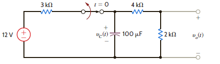 Find v C ( t ) for t 0 in the circuit shown in Fig. E7.1. Figure E7.1