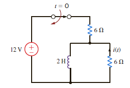 Use the differential equation approach to find i ( t ) for t 0 in the network in Fig. P7.1. Figure P7.1
