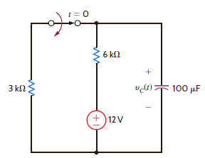 Use the differential equation approach to find v c ( t ) for t 0 in the circuit in Fig. P7.9. Figure P7.9