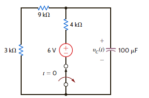 Use the differential equation approach to find v C (t) for t 0 in the circuit in Fig. P7.10. Figure P7.10