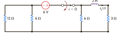 Use the differential equation approach to find i L ( t ) for t 0 in the circuit in Fig. P7.14 and plot the response, including the time interval just prior to opening the switch. Figure P7.14