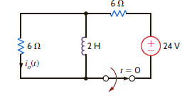 Use the step-by-step method to find i o ( t ) for t 0 in the circuit in Fig. P7.21. Figure P7.21