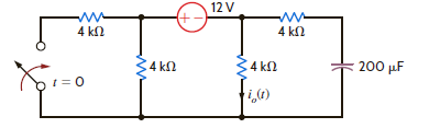 Use the step-by-step technique to find i o ( t ) for t 0 in the network in Fig. P7.23. Figure P7.23