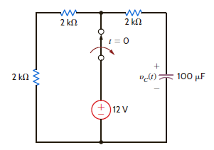 Find v C ( t ) for t 0 in the network in Fig. P7.26 using the step-by-step method. Figure P7.26