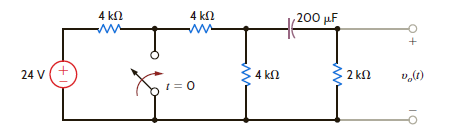 Find v o ( t ) for t 0 in the network in Fig. P7.29 using the step-by-step technique. Figure P7.29