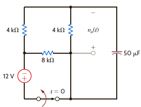 Find v o ( t ) for t 0 in the circuit in Fig. P7.30 using the step-by-step method. Figure P7.30