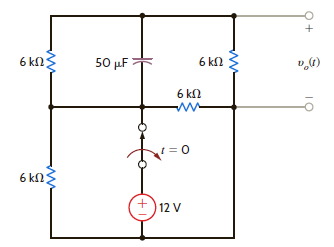 Use the step-by-step technique to find v o ( t ) for t 0 in the circuit in Fig. P7.32. Figure P7.32