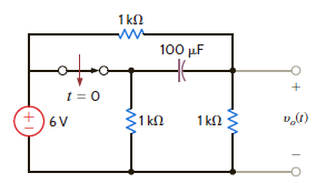 Use the step-by-step method to find v o ( t ) for t 0 in the circuit in Fig. P7.35. Figure P7.35