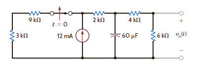 Use the step-by-step method to find v o ( t ) for t 0 in the circuit in Fig. P7.36. Figure P7.36