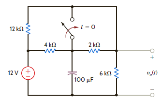 Use the step-by-step method to find v o ( t ) for t 0 in the circuit in Fig. P7.43. Figure P7.43