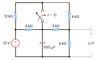 Use the step-by-step method to find v o ( t ) for t 0 in the circuit in Fig. P7.44. Figure P7.44