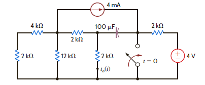 Use the step-by-step technique to find i o ( t ) for t 0 in the network in Fig. P7.52. Figure P7.52