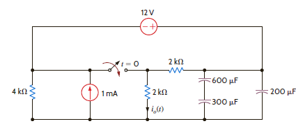 Use the step-by-step technique to find i o ( t ) for t 0 in the network in Fig. P7.54. Figure P7.54