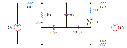 Find i o ( t ) for t 0 in the circuit in Fig. P7.55 using the step-by-step technique.     Figure P7.55