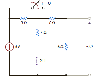 Find v o ( t ) for t 0 in the circuit in Fig. P7.62 using the step-by-step method. Figure P7.62