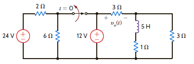 Find v o ( t ) for t 0 in the circuit in Fig. P7.69 using the step-by-step method. Figure P7.69