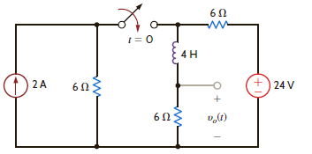 Use the step-by-step method to find v o ( t ) for t 0 in the circuit in Fig. P7.76. Figure P7.76