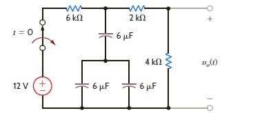 Use the step-by-step method to find v o ( t ) for t 0 in the network in Fig. P7.79. Figure P7.79