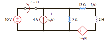 Find i L ( t ) for t 0 in the circuit in Fig. P7.80 using the step-by-step method. Figure P7.80