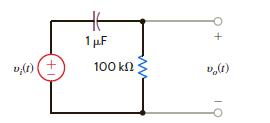 Find the output voltage v o ( t ) in the network in Fig. P7.88 if the input voltage is v i ( t ) = 5( u ( t ) u(t 0.05)) V. Figure P7.88