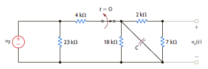 For the network in Fig. P7.95, choose C so the time constant will be 120 s for t 0. Figure P7.95