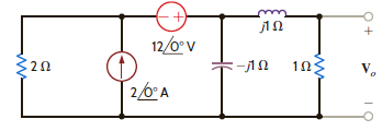 Find V o in the network in Fig. 8PFE-1. a. 4.62 30.4° V b. 7.16 26.6° V c. 3.02 24.3° V d. 5.06 71.6° V Figure 8PFE-1