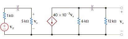 Determine the midband (where the coupling capacitors can be ignored) gain of the single-stage transistor amplifier shown in Fig. 8PFE-4. a. 110.25 b. 133.33 c. 26.67 d. 95.75 Figure 8PFE-4