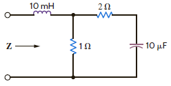 Find the impedance, Z , shown in Fig. P8.12 at a frequency of 400 Hz.     Figure P8.12