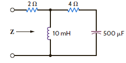 Find the impedance, Z , shown in Fig. P8.18 at a frequency of 60 Hz.     Figure P8.18