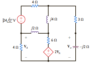 Find V o in Fig. E8.24 using Thevenin's theorem.     Figure E8.24.
