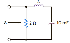 The impedance of the circuit in Fig. P8.26 is real at f = 60 Hz. What is the value of L Figure P8.26