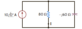 Find the frequency-domain current I shown in Fig. P8.40. Figure P8.40