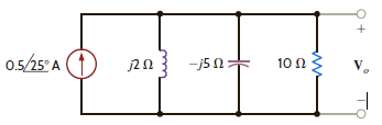 Find the frequency-domain voltage V o shown in Fig. P8.41.     Figure P8.41