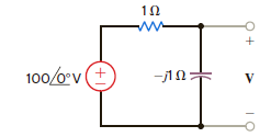 Find the voltage V shown in Fig. P8.47.     Figure P8.47