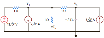 Using nodal analysis, find I o in the circuit in Fig. P8.62.     Figure P8.62