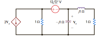 Use nodal analysis to find V x in the circuit in Fig. P8.82. Figure P8.82