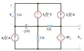 Use nodal analysis to find V o in the circuit in Fig. P8.86.     Figure P8.86