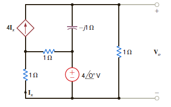 Use loop analysis to find V o in the circuit in Fig. P8.104. Figure P8.104